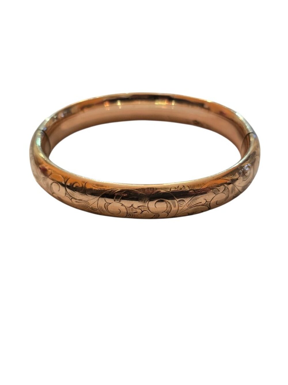 Antique Registered Trademark H&H Gold Filled Unique Bangle Bracelet (A9738)